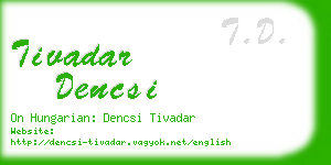 tivadar dencsi business card